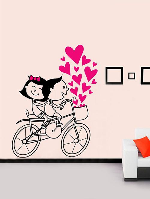 impression wall love on bycicle wall sticker - 13601109 - Very Small Image - 1