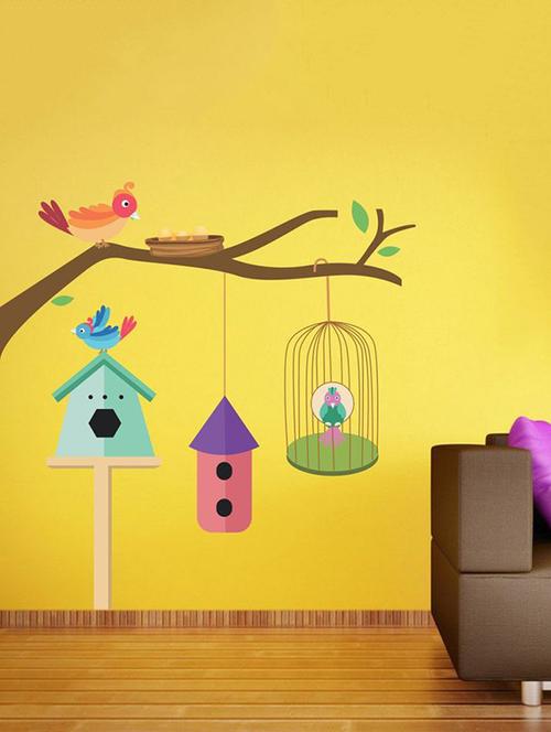 impression wall cages hang on branch wall sticker - 13601124 - Very Small Image - 1