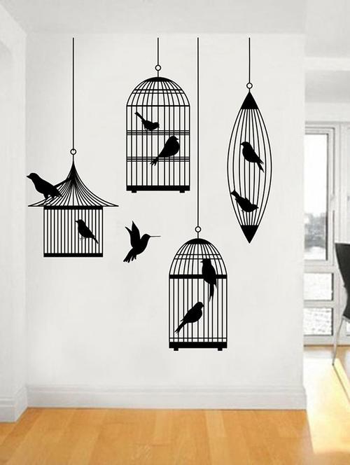 impression wall hanging cages wall sticker - 13601129 - Very Small Image - 1
