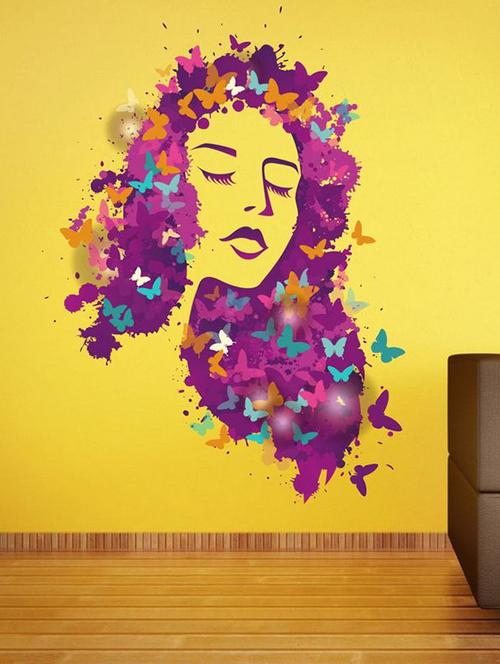 impression wall beautiful girl wall sticker - 13601131 - Very Small Image - 1