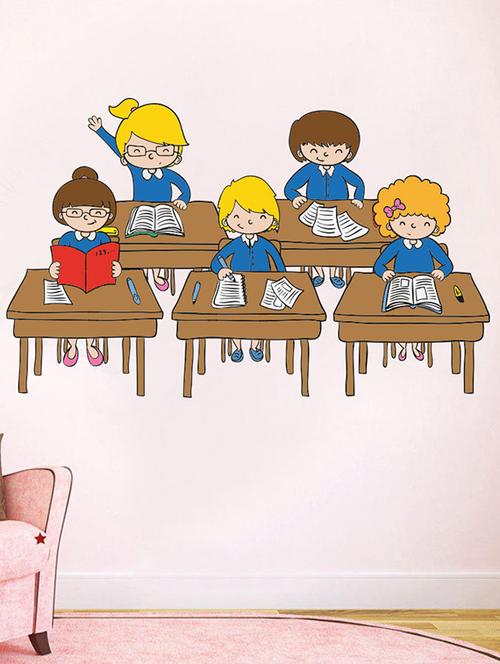 impression wall cute students wall sticker - 13601234 - Very Small Image - 1