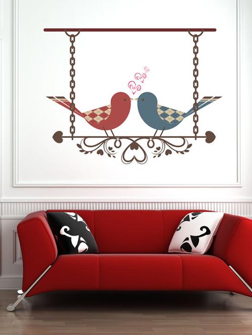 impression wall bird couple wall sticker - 13601259 - Very Small Image - 1