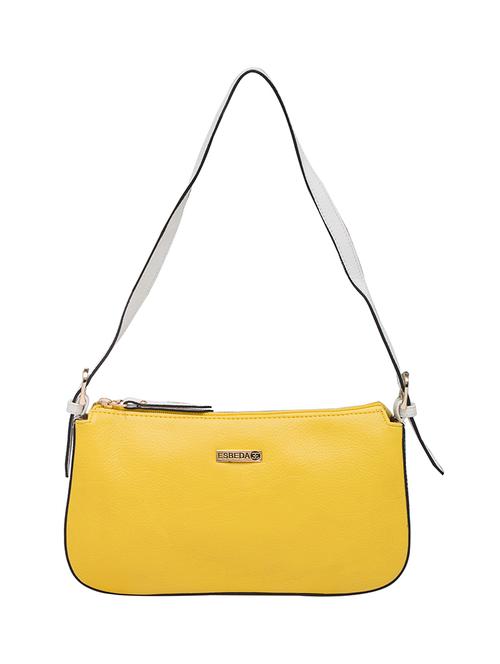 yellow leatherette regular handbag - 13601743 - Very Small Image - 1