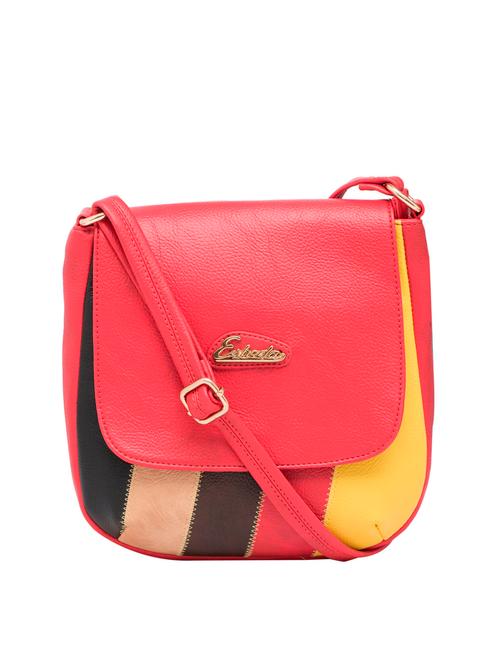 red leatherette messenger sling bag - 13601756 - Very Small Image - 1