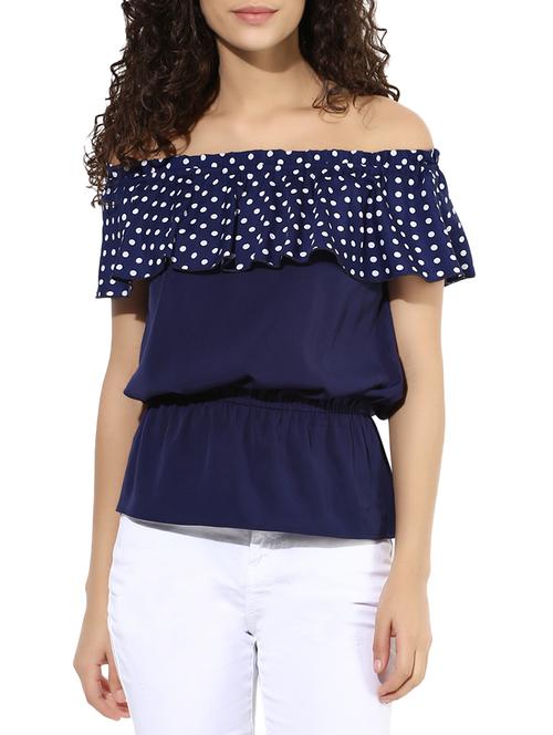 navy blue blouson top - 13601831 - Very Small Image - 1