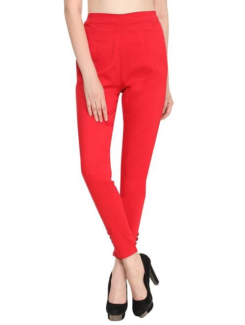 red cotton jeggings - 13601891 - Very Small Image - 1