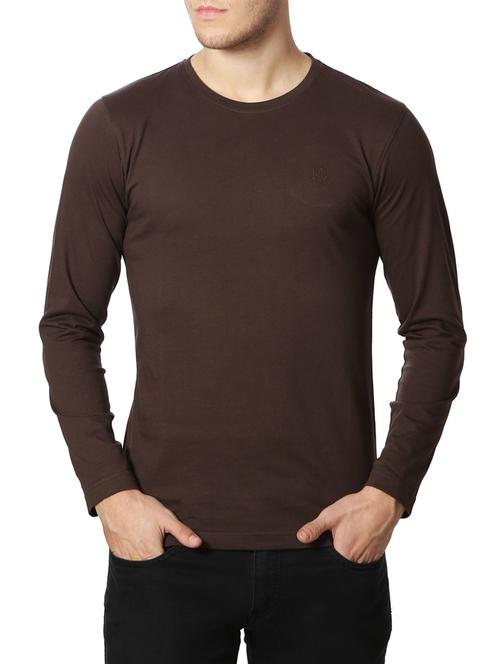 brown cotton t-shirt - 13602805 - Very Small Image - 1