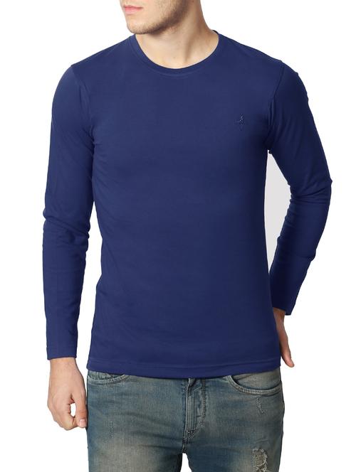 blue cotton t-shirt - 13602809 - Very Small Image - 1