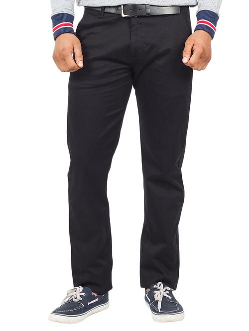 black cotton chinos casual trousers - 13605596 - Very Small Image - 1
