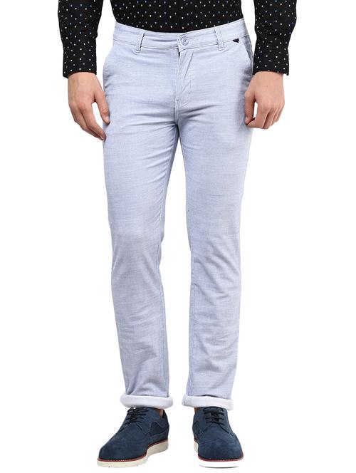 light blue cotton chinos casual trousers - 13605616 - Very Small Image - 1