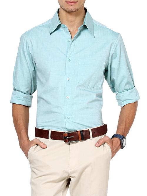 blue cotton casual shirt - 13605669 - Very Small Image - 1