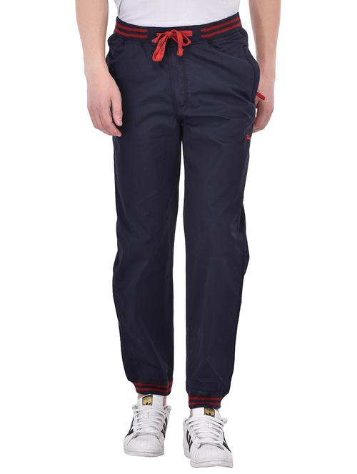 navy blue nylon full length track pant - 13607048 - Very Small Image - 1