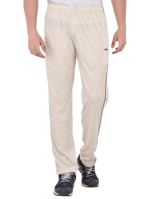 beige cotton full length track pant - 13607072 - Very Small Image - 1