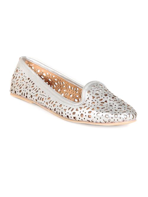 silver synthetic slip on ballerina - 13607556 - Very Small Image - 1