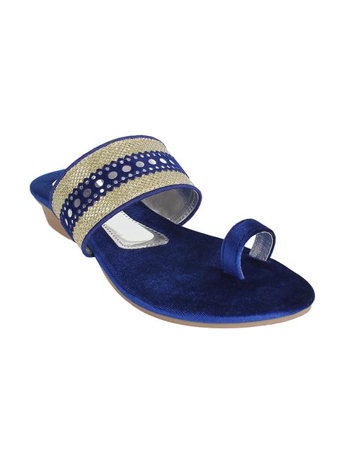 blue velvet one toe sandals - 13647939 - Very Small Image - 1