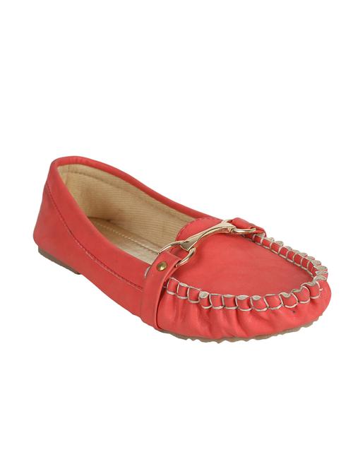 red faux leather slip on loafers - 13647973 - Very Small Image - 1