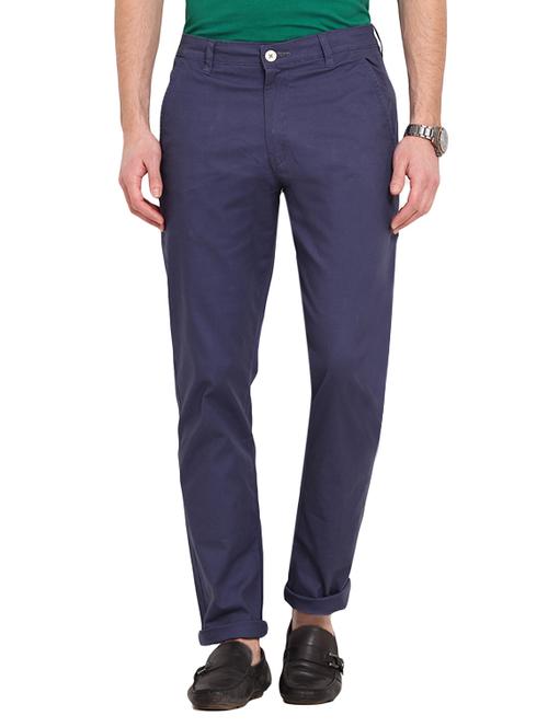 blue cotton chinos casual trousers - 13648428 - Very Small Image - 1