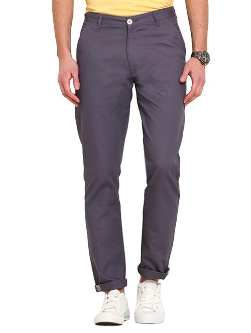 grey cotton chinos casual trousers - 13648440 - Very Small Image - 1