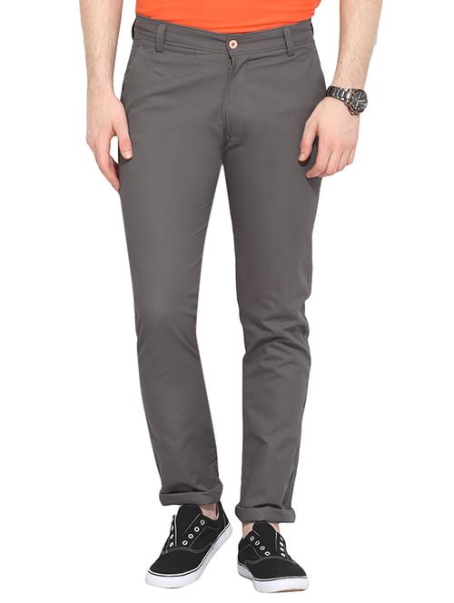 grey cotton chinos casual trousers - 13648465 - Very Small Image - 1