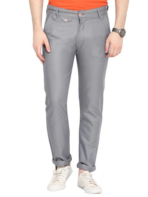 grey cotton chinos casual trousers - 13648514 - Very Small Image - 1