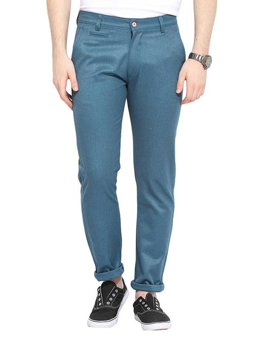 blue cotton chinos casual trousers - 13648518 - Very Small Image - 1