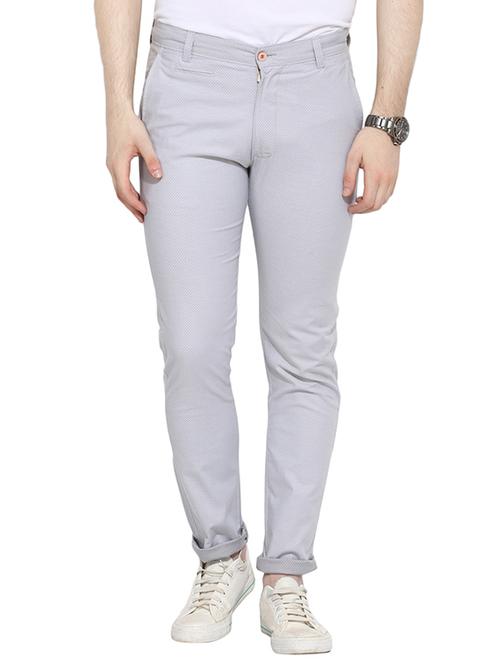 grey cotton chinos casual trousers - 13648525 - Very Small Image - 1