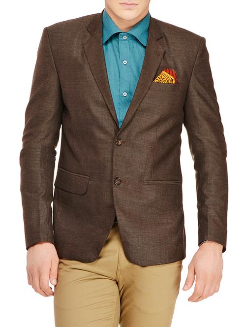 brown polyester formal blazer - 13648819 - Very Small Image - 1
