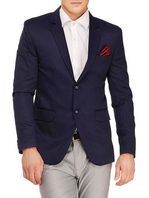 navy blue polyester formal blazer - 13648842 - Very Small Image - 1