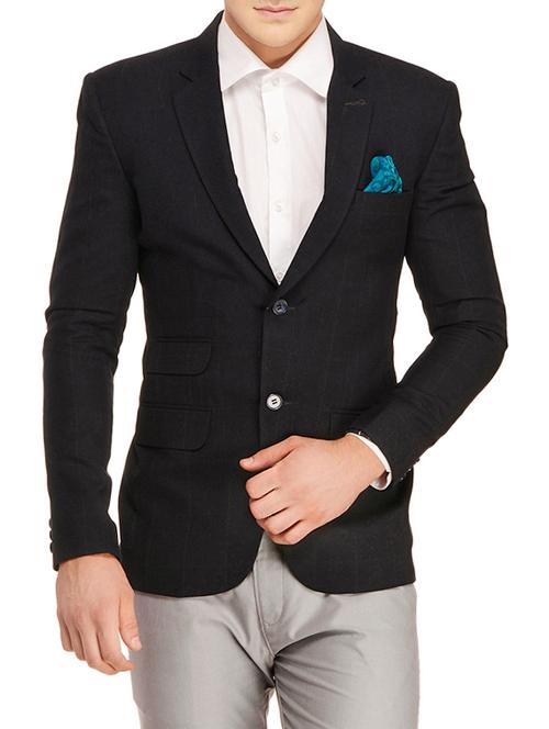 navy blue polyester formal blazer - 13648846 - Very Small Image - 1