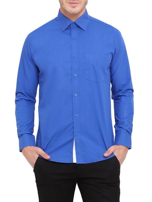 blue cotton casual shirt - 13648894 - Very Small Image - 1