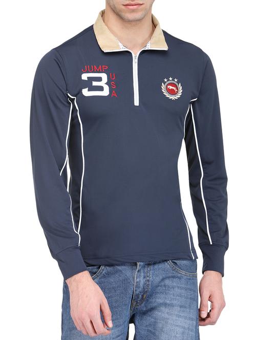 navy blue polyester t-shirt - 13650093 - Very Small Image - 1