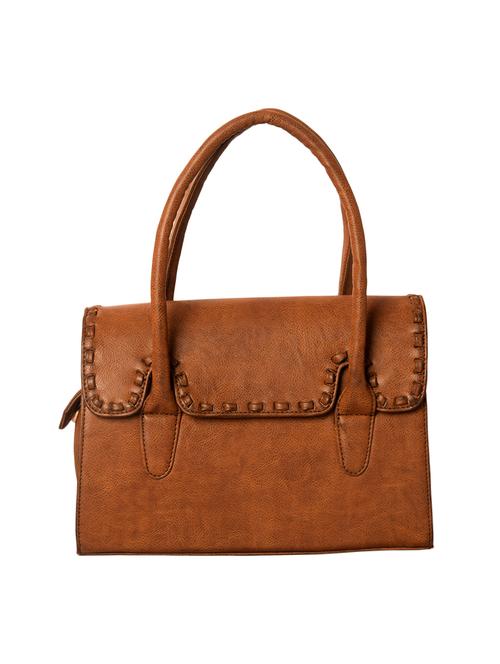 tan leatherette messenger handbag - 13650898 - Very Small Image - 1