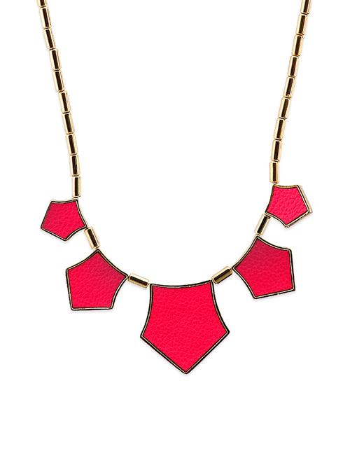 lass vogue pink and golden stylish statement necklace - 13652149 - Very Small Image - 1