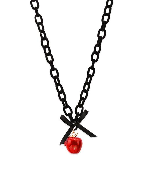 lass vouge black chain with apple pendant necklace - 13652151 - Very Small Image - 1