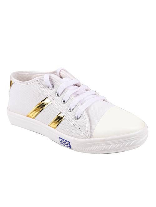 white canvas laceup sneakers - 13653218 - Very Small Image - 1