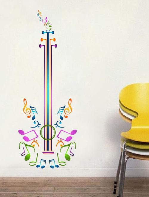 impression wall colorful guitar wall sticker - 13653834 - Very Small Image - 1