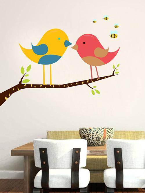 impression wall bird couple wall sticker - 13653843 - Very Small Image - 1