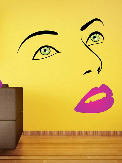 impression wall girl face art wall sticker - 13653895 - Very Small Image - 1