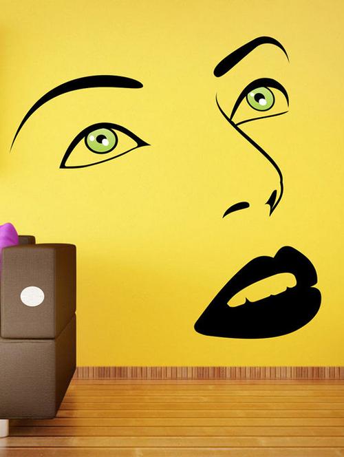 impression wall girl face art wall sticker - 13653896 - Very Small Image - 1
