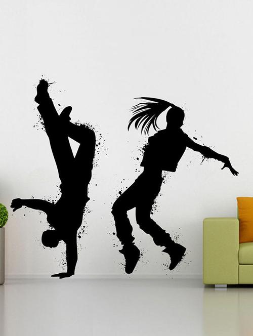 impression wall dancing boy and girl wall sticker - 13653904 - Very Small Image - 1