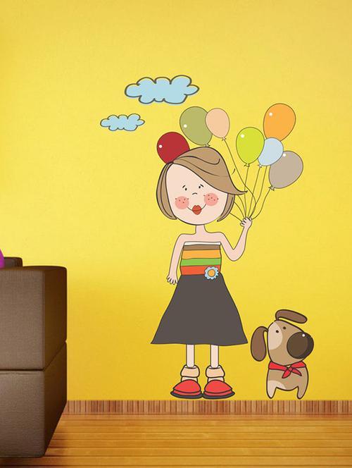 impression wall cute girl wall sticker - 13653915 - Very Small Image - 1