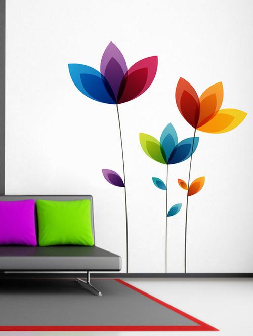 impression wall beautiful flowers wall sticker - 13653931 - Very Small Image - 1