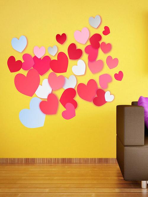 impression wall beautiful hearts wall sticker - 13653935 - Very Small Image - 1