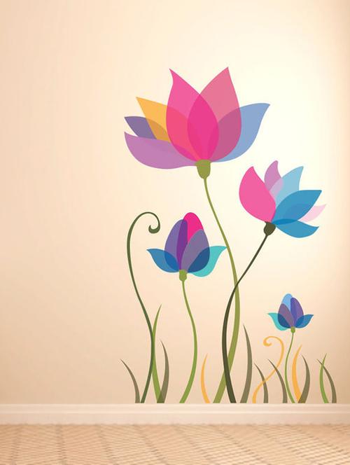 impression wall flowers wall sticker - 13653941 - Very Small Image - 1