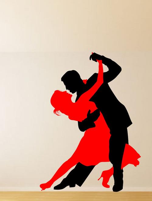 impression wall dancing couple wall sticker - 13653950 - Very Small Image - 1