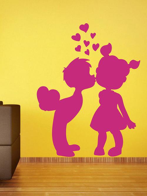 impression wall cute babies kissing wall sticker - 13653956 - Very Small Image - 1