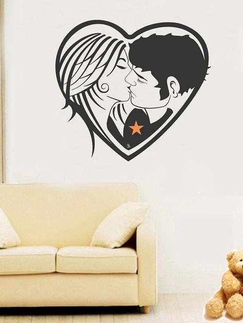 impression wall kissing couple wall sticker - 13654047 - Very Small Image - 1