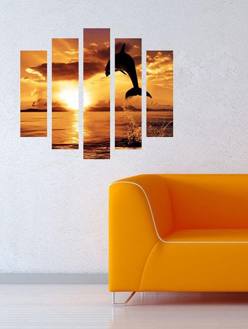 impression wall sun and dolphin wall sticker - 13654136 - Very Small Image - 1