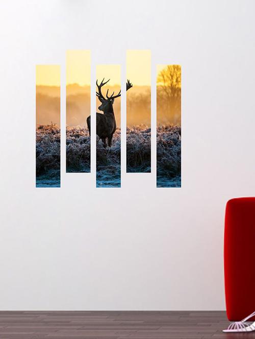 impression wall dear in sunset wall sticker - 13654203 - Very Small Image - 1