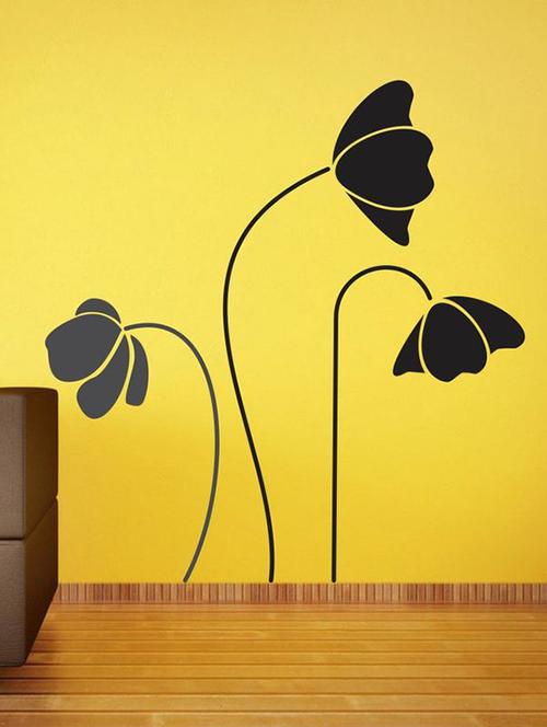 impression wall black flowers wall sticker - 13654229 - Very Small Image - 1